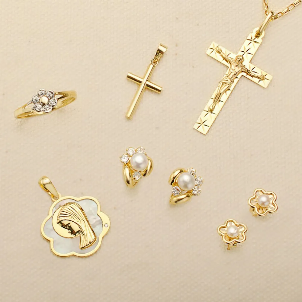 Cruces, medallas y pendientes de oro