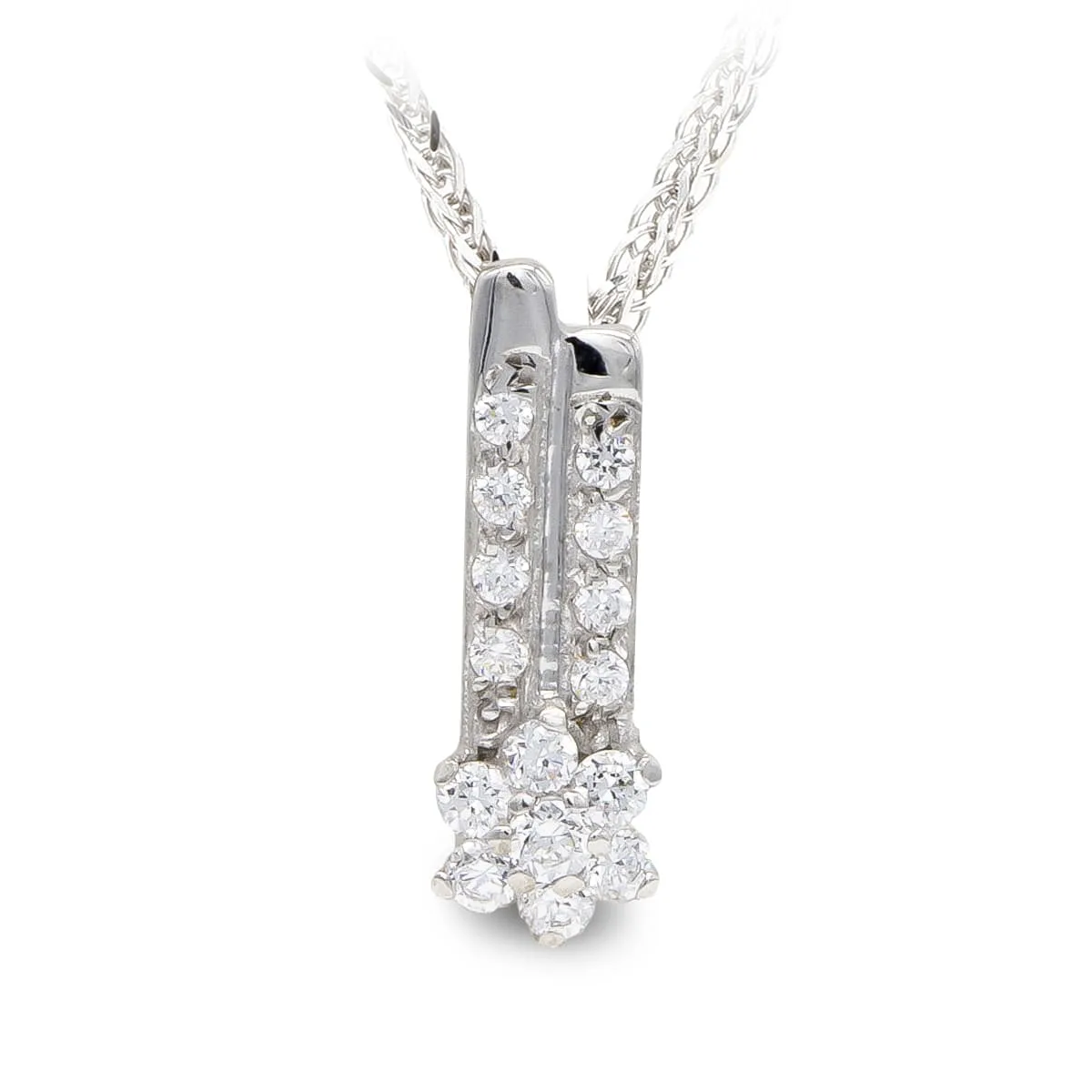 18K GARGANTILLA ORO BLANCO Y CIRCONITAS