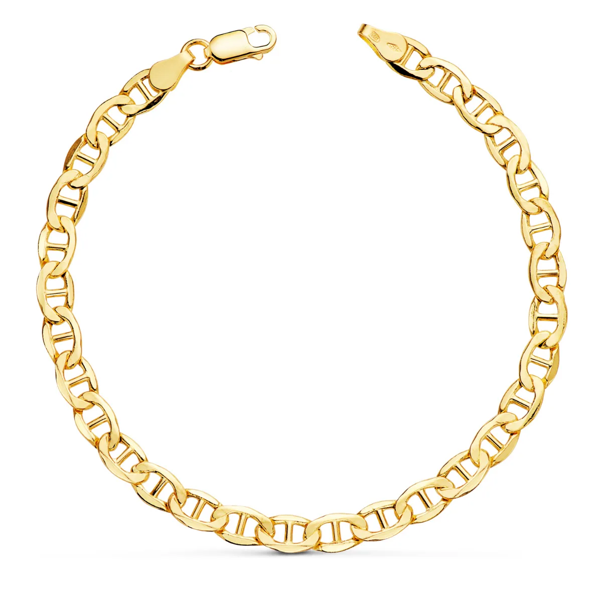 18K PULSERA ORO AMARILLO ANCLA HUECA ANCHO: 5 MM LARGO: 20CM