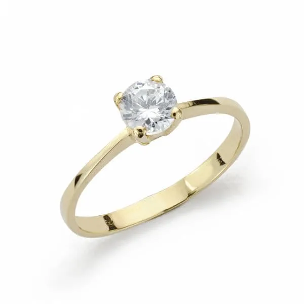 18K SOLITARIO ORO AMARILLO CIRCONITA 4.5 MM