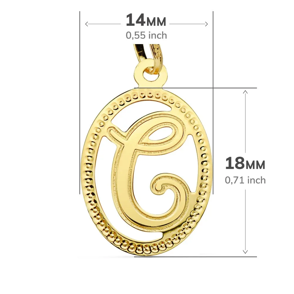 18K COLGANTE ORO AMARILLO INICIAL LETRA C 21X14 MM — vista 2