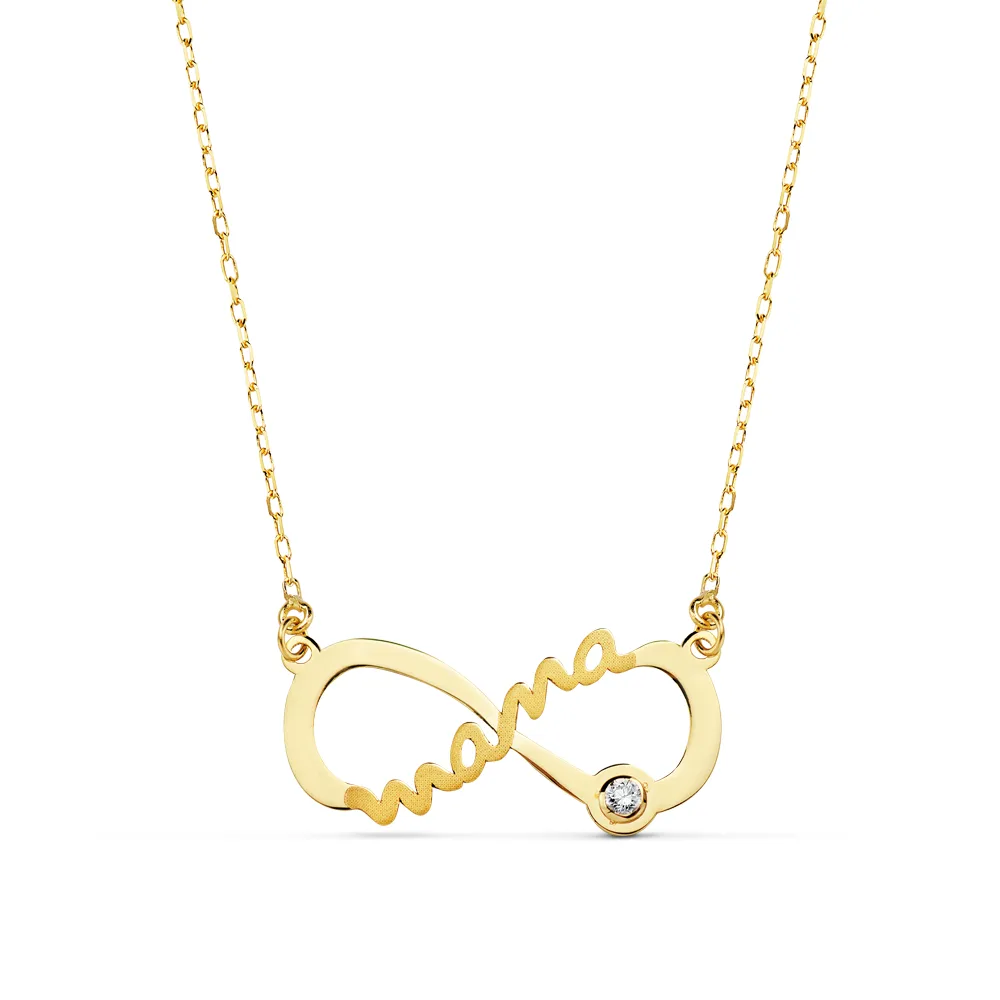 18K GARGANTILLA ORO AMARILLO MAMA INFINITO CIRCONITA