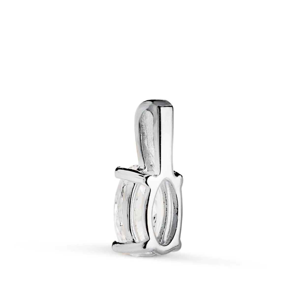 18K COLGANTE ORO BLANCO DIAMANTE LABORATORIO TALLA OVAL 6 X 4MM 0,426 QTES. G-VS1. MEDIDA: 10X4 MM — vista 2