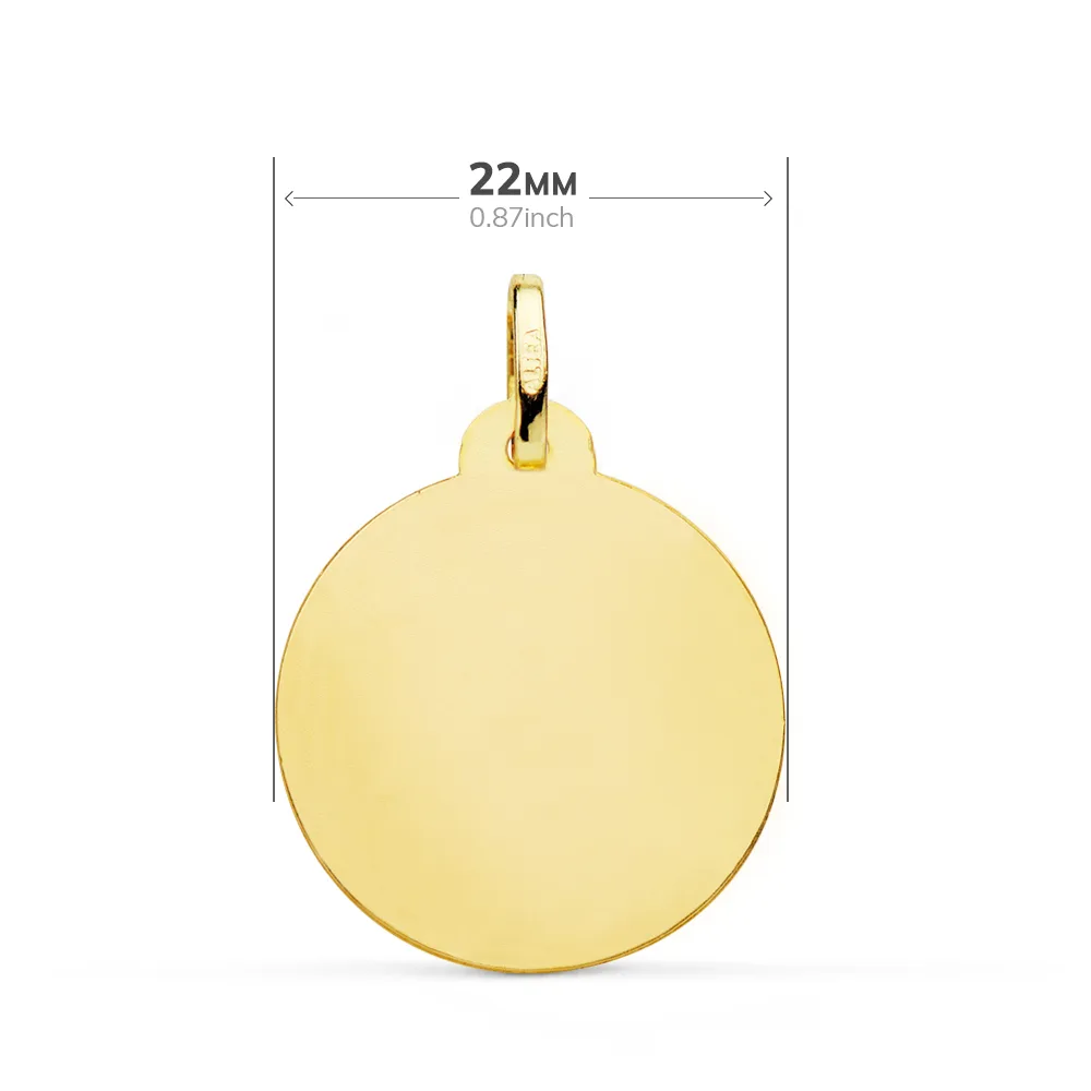 18K MEDALLA ORO AMARILLO SANTA LUCIA BISEL 22 MM — vista 2