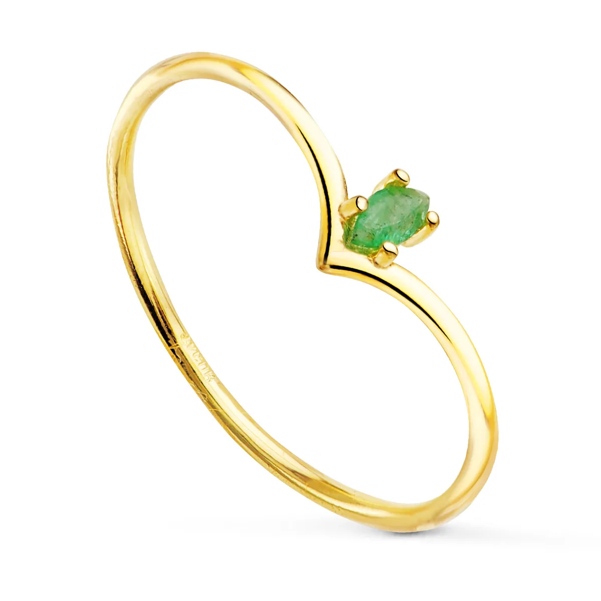18K SORTIJA ORO AMARILLO MARQUIS 4X2 MM RUBI O ZAFIRO NATURAL