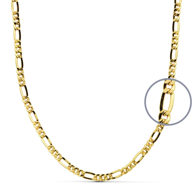 9K CADENA ORO AMARILLO CARTIER 3X1 HUECA. ANCHO: 3 MM. LARGO: 50 CM