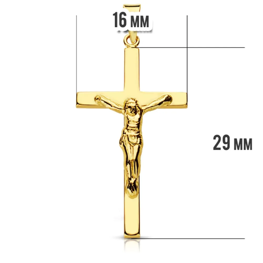 18K CRUZ ORO AMARILLO CON CRISTO. 31X16 MM — vista 2