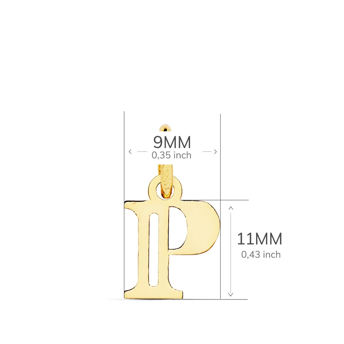 18K COLGANTE ORO AMARILLO LETRA " P " 11X9 MM — vista 2