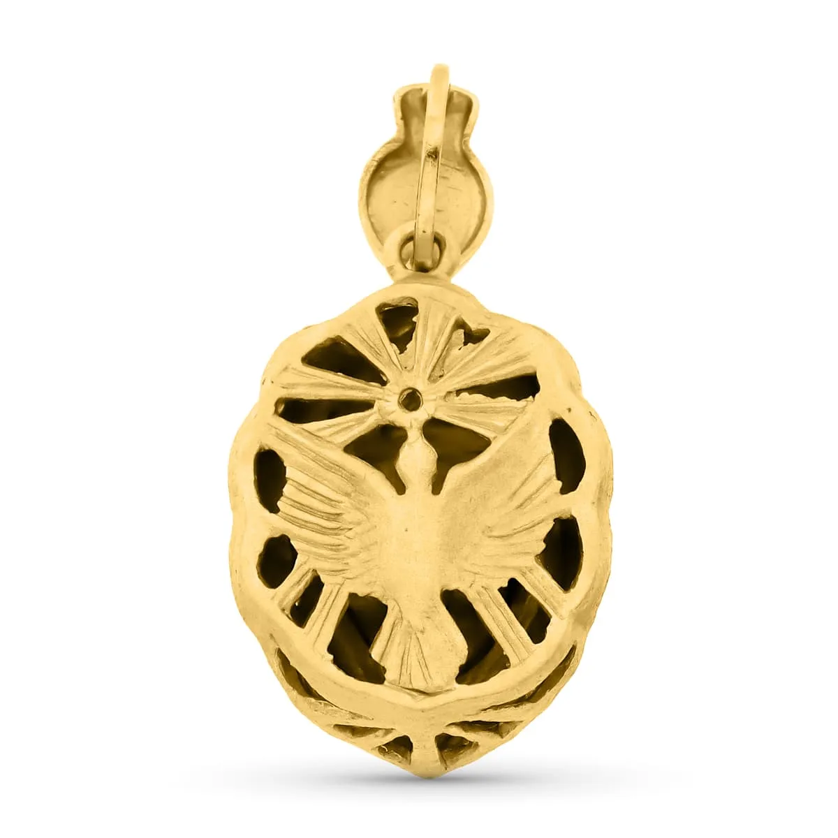 18K COLGANTE ORO AMARILLO ROSTRO VIRGEN DEL ROCIO  26 X 18 MM — vista 3