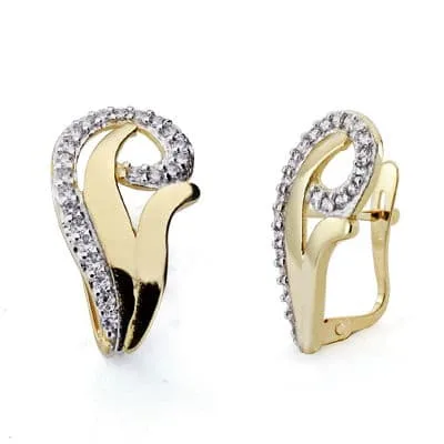 18K PENDIENTES ORO BICOLOR CIRCONITA CATALAN 19X11 MM