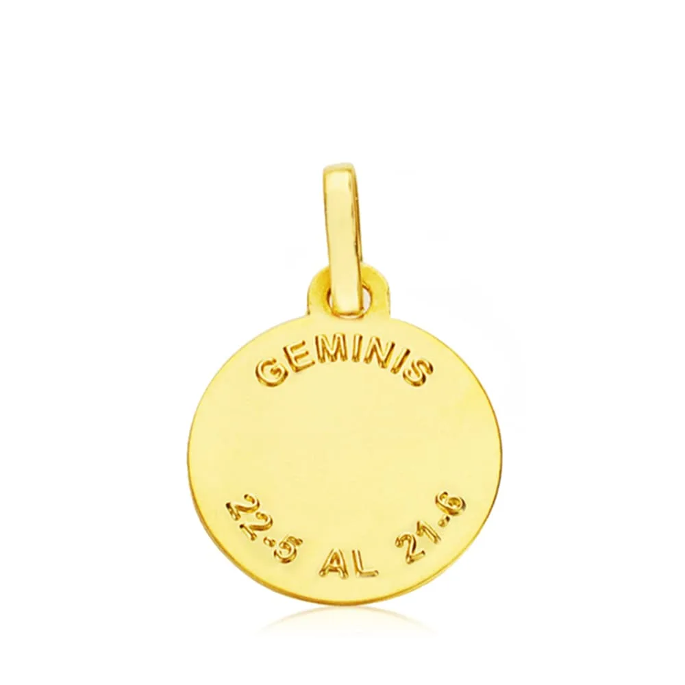 18K HOROSCOPO ORO AMARILLO GEMINIS 13 MM — vista 2