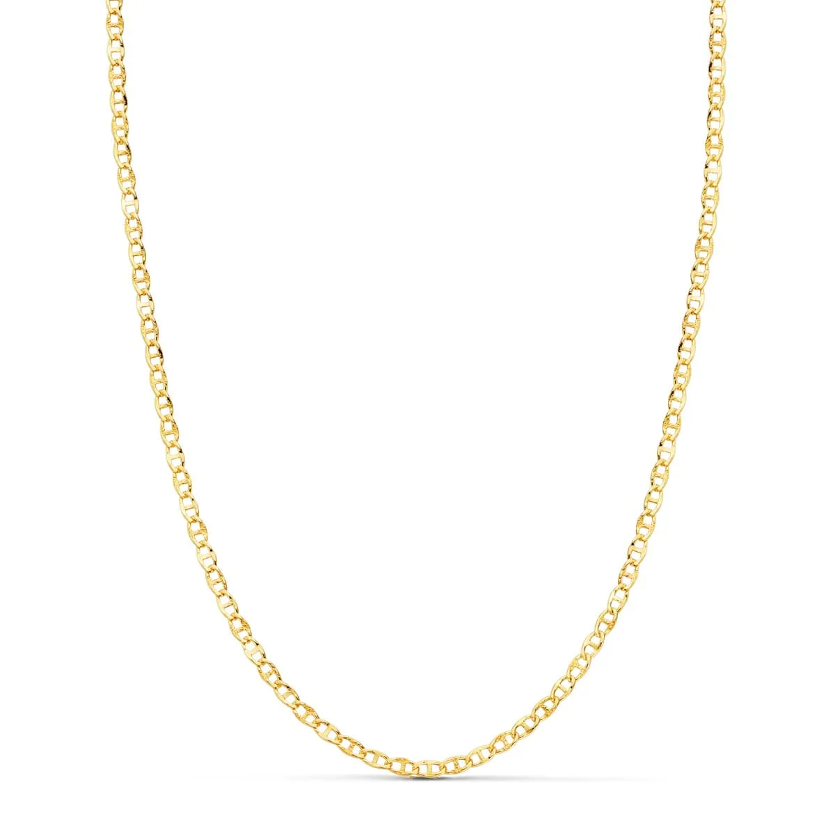 18K CADENA ORO AMARILLO ANCLA HUECA TALLADA LARGO 45CM ANCHO 2 MM