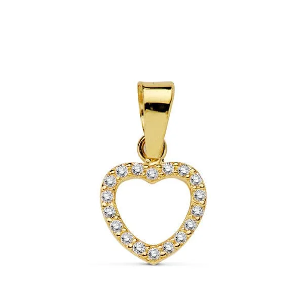 18K COLGANTE ORO AMARILLO CORAZON CIRCONITA 8 CM C. AMOR