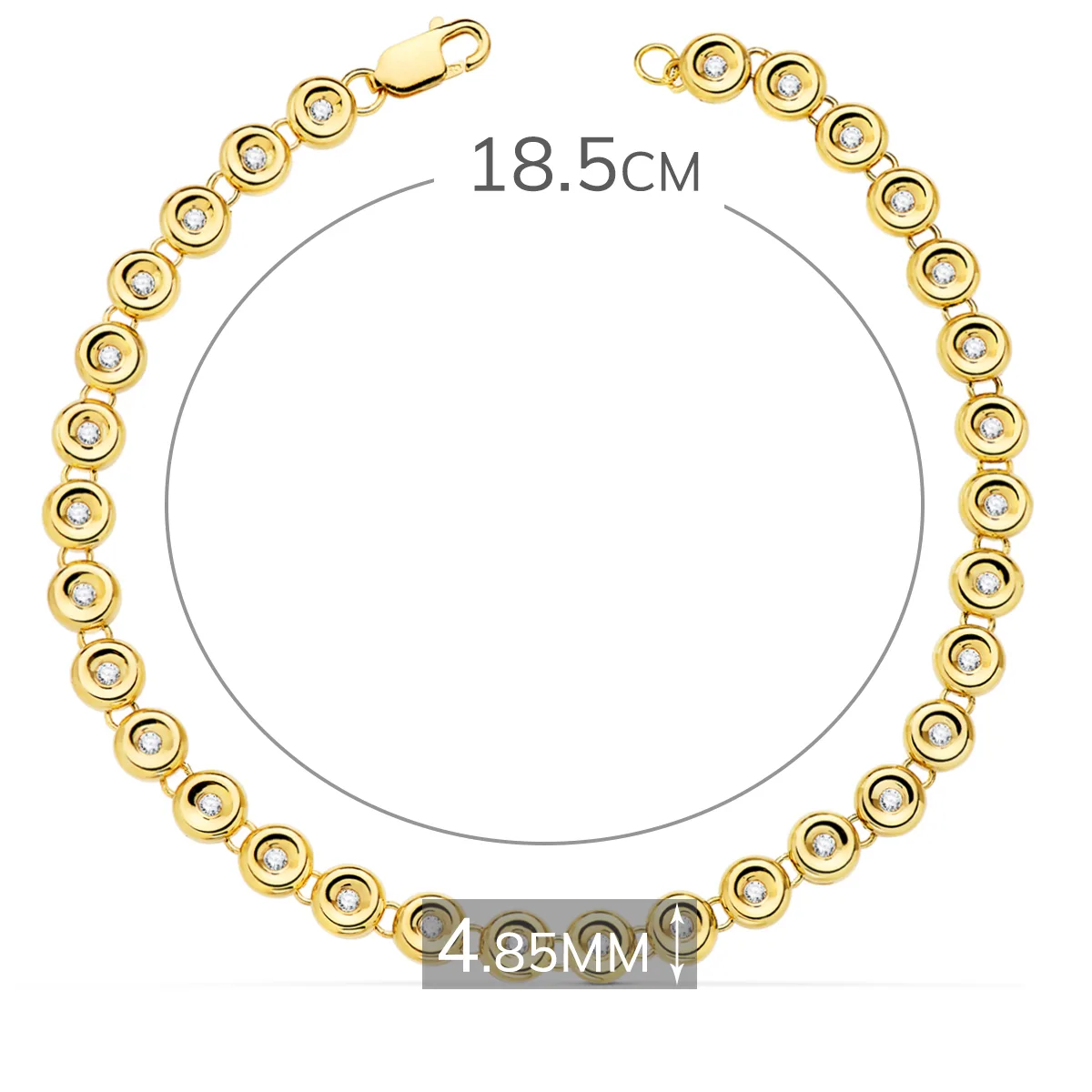 18K PULSERA RIVIERE ORO AMARILLO 31 DIAMANTES LABORATORIO 0,434 QTS. VS2-G. ANCHO: 4,85 MM. LARGO: 19 CM — vista 2