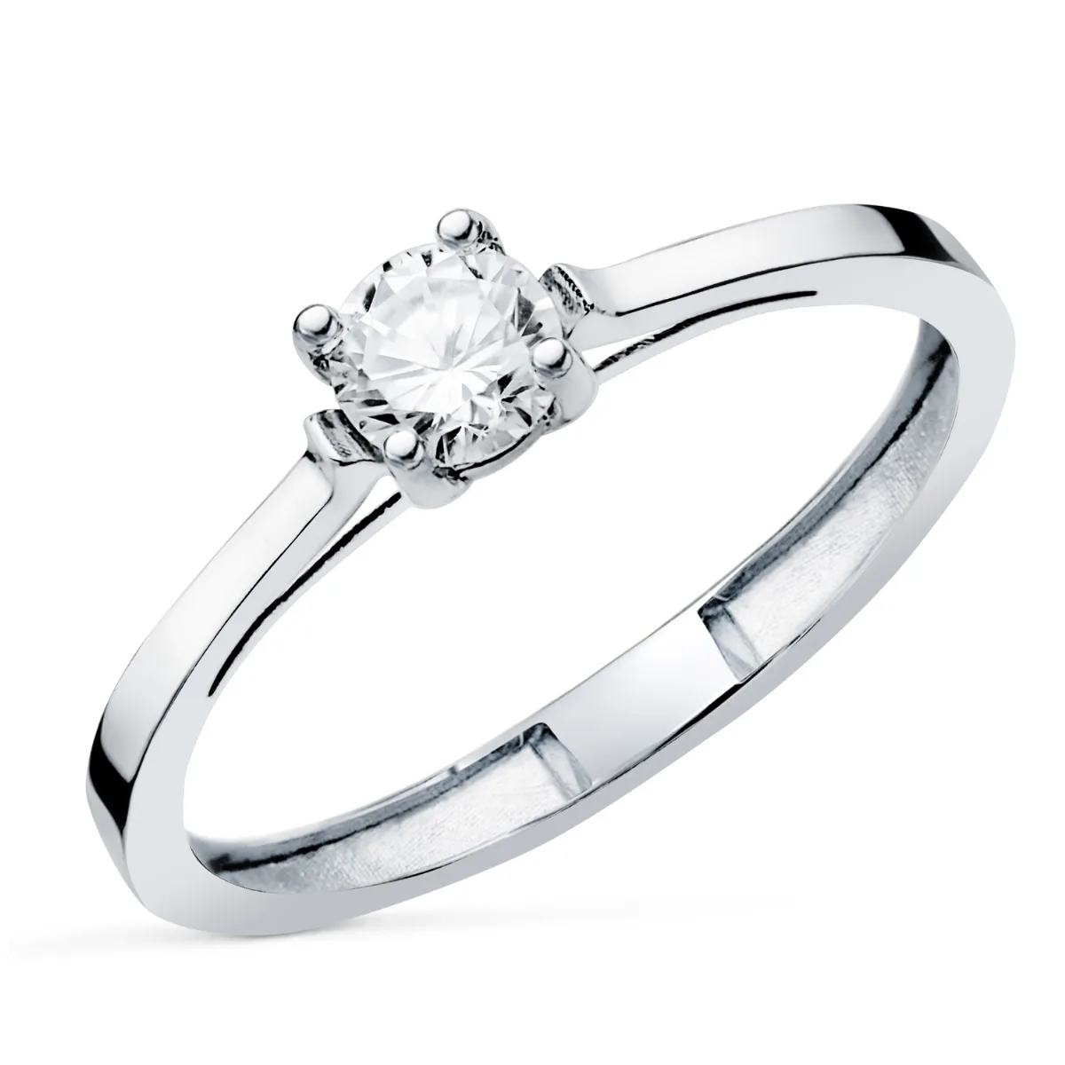 18K SOLITARIO ORO BLANCO 4 GARRAS CON DIAMANTE LABORATORIO 0,30 QTES. G - VS1