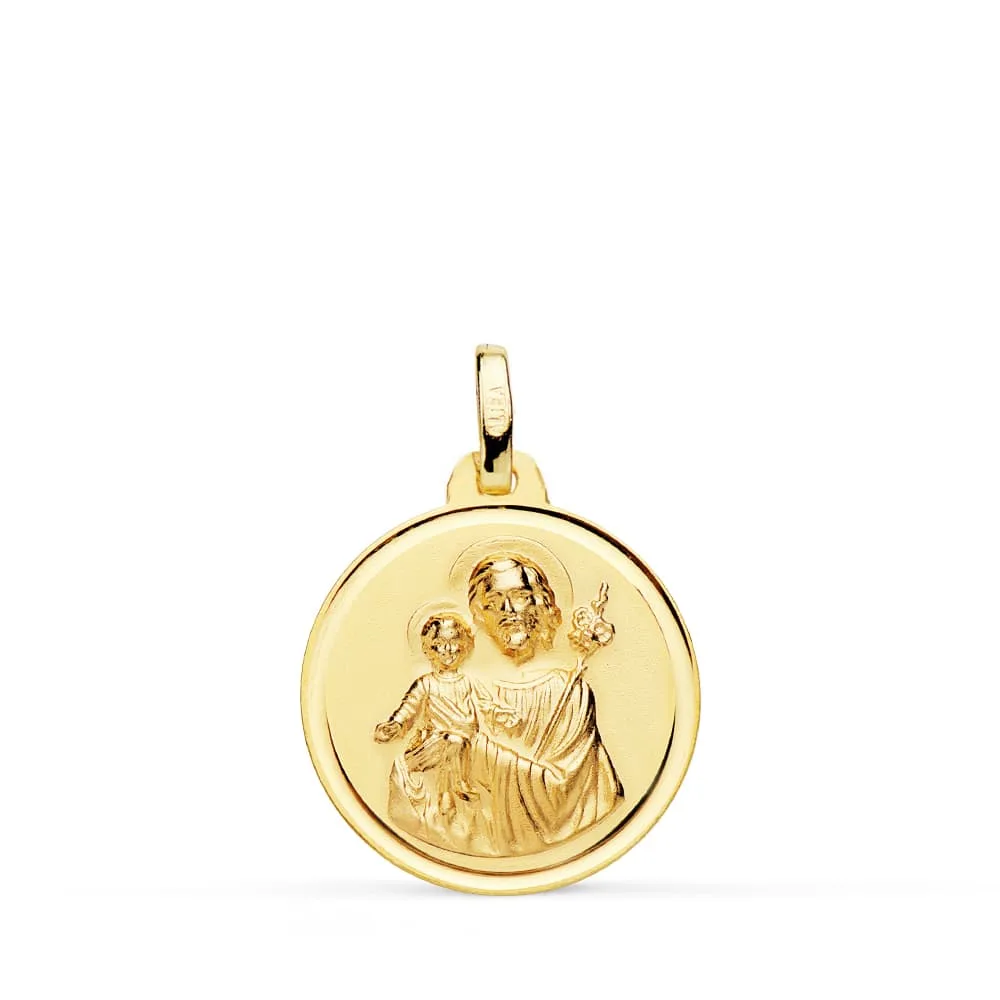 18K MEDALLA ORO AMARILLO SAN JOSE BISEL 18 MM