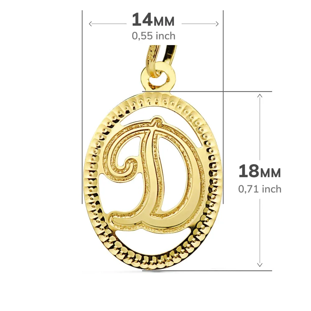 18K COLGANTE ORO AMARILLO INICIAL LETRA D 21X14 MM — vista 2