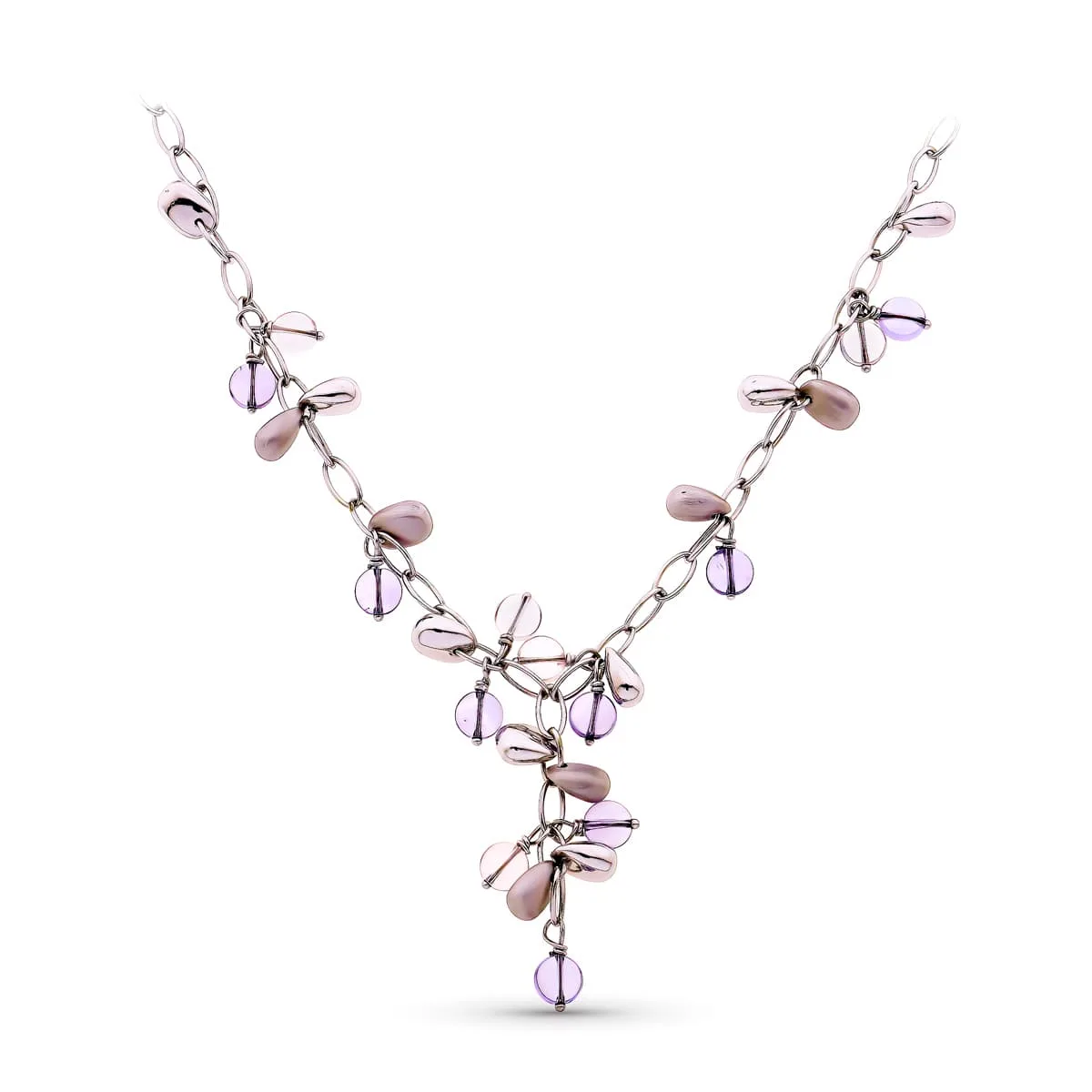 18K GARGANTILLA ORO BLANCO PIEDRAS