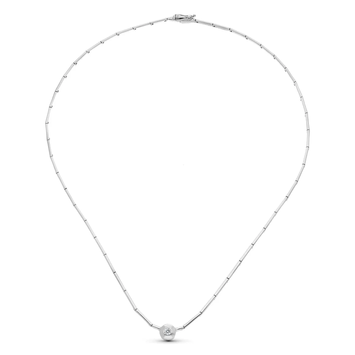 18K GARGANTILLA ORO BLANCO CHATON.