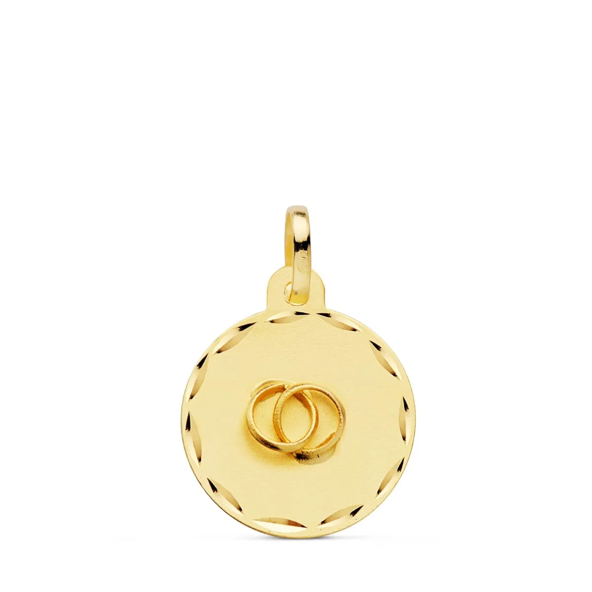 18K PLACA CHAPA DISCO ORO AMARILLO ALIANZAS 13 MM