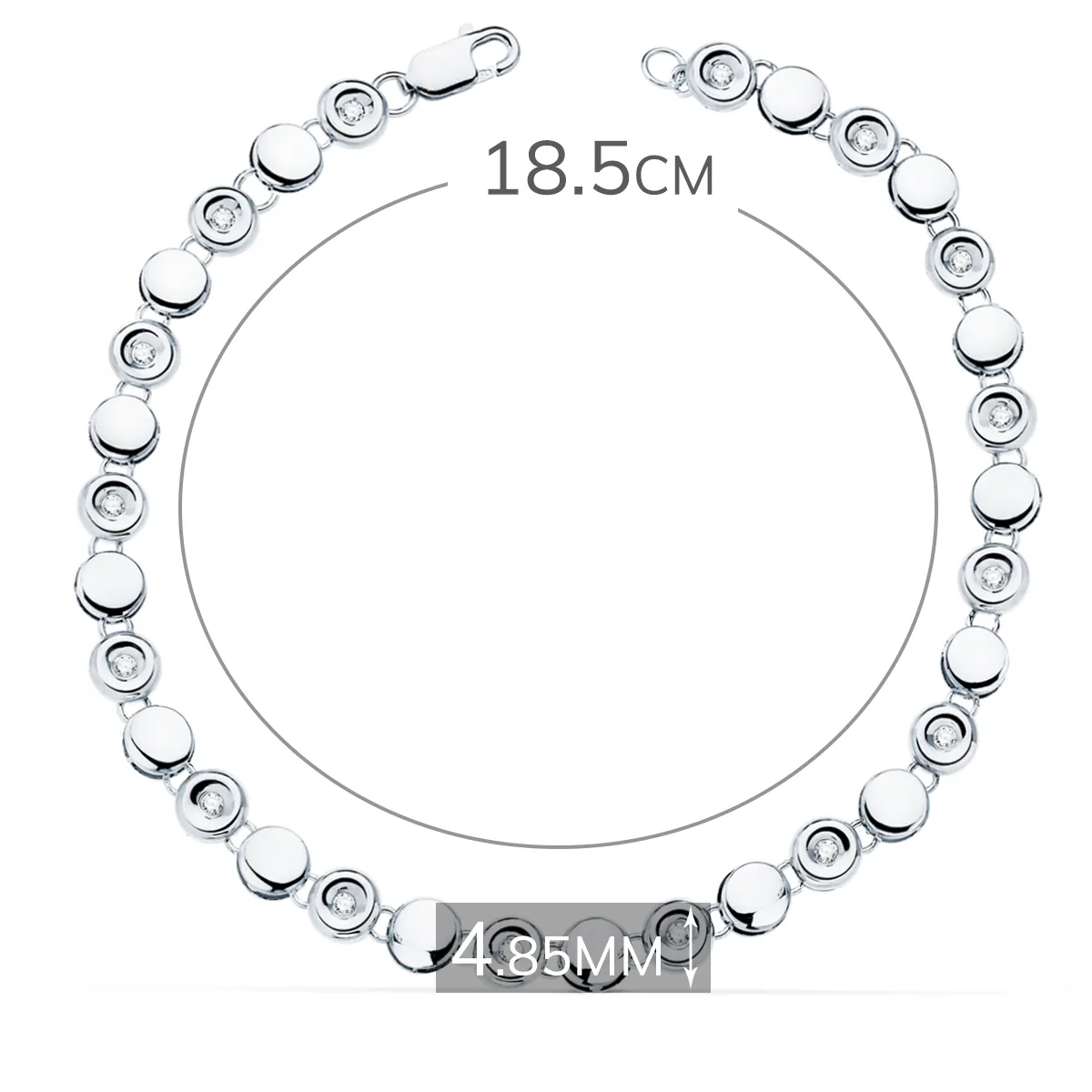 18K PULSERA RIVIERE ORO BLANCO 16 DIAMANTES LABORATORIO 0,240 QTS VS2-G. ANCHO: 4,85 MM. LARGO: 18,5 CM — vista 2