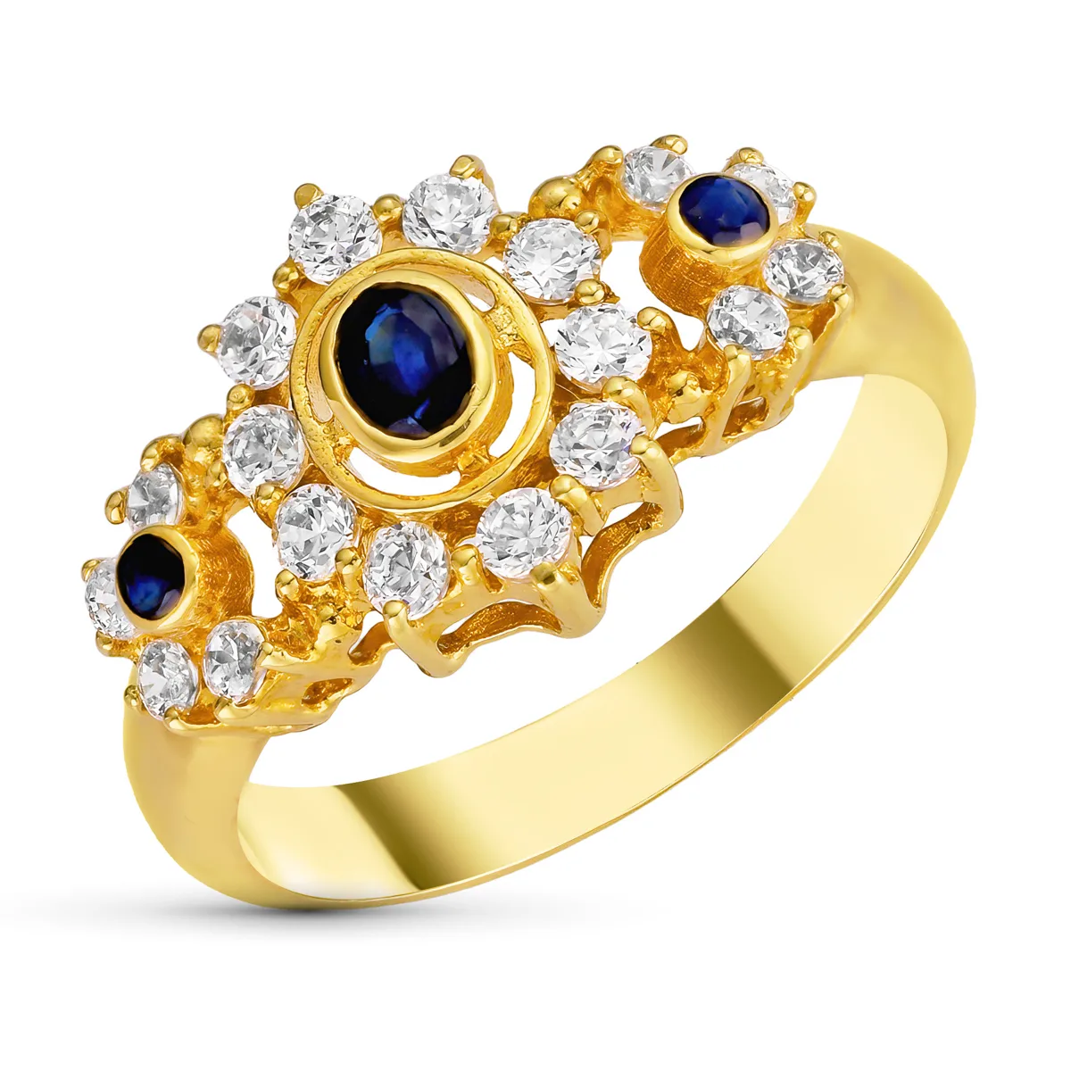 18K SORTIJA ORO AMARILLO CUAJO CON CIRCONITAS. ANCHO: 12,5 MM