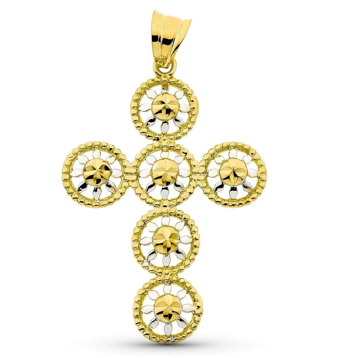 18K CRUZ ORO BICOLOR 42X29 MM