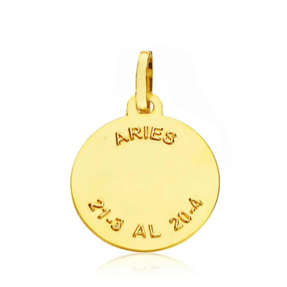 18K COLGANTE HOROSCOPO ORO AMARILLO ORO AMARILLO ARIES 16 MM — vista 2