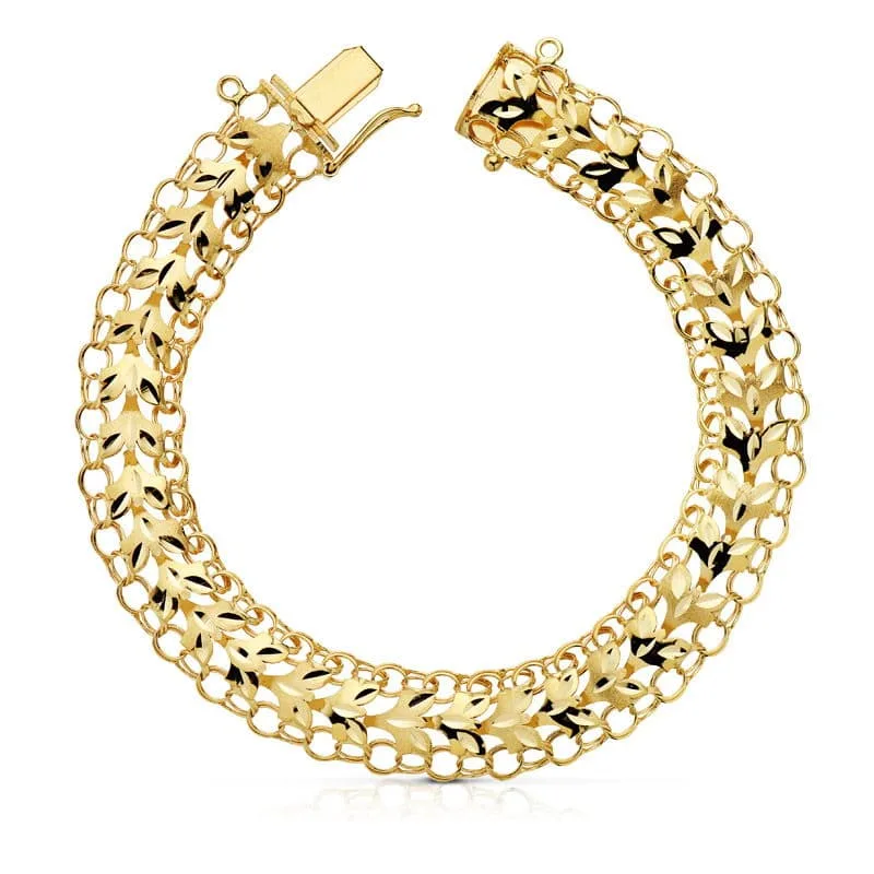 18K PULSERA ORO AMARILLO PRINCESA 10 MM 20CM 12.0 GR