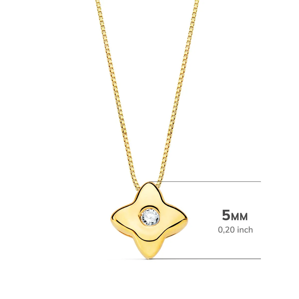 18K GARGANTILLA ORO AMARILLO ESTRELLA 5X5MM DIAMANTE LABORATORIO 0,015 QT. G-VS2. CADENA 42CM — vista 2