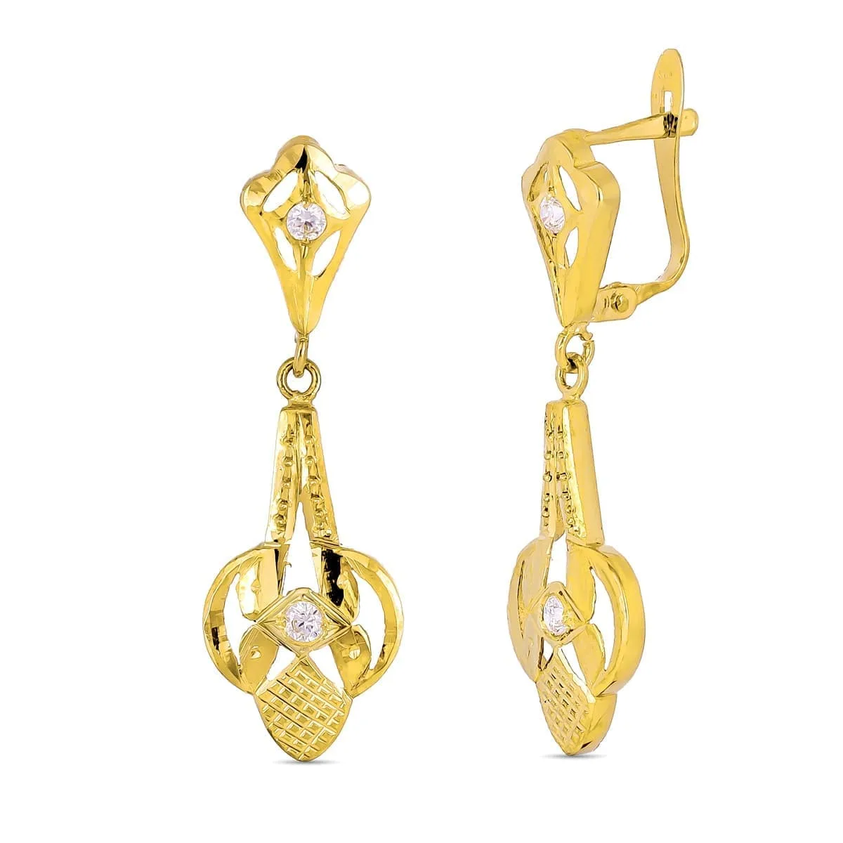 18K PENDIENTES CUBANAS ORO AMARILLO CIERRE CATALAN