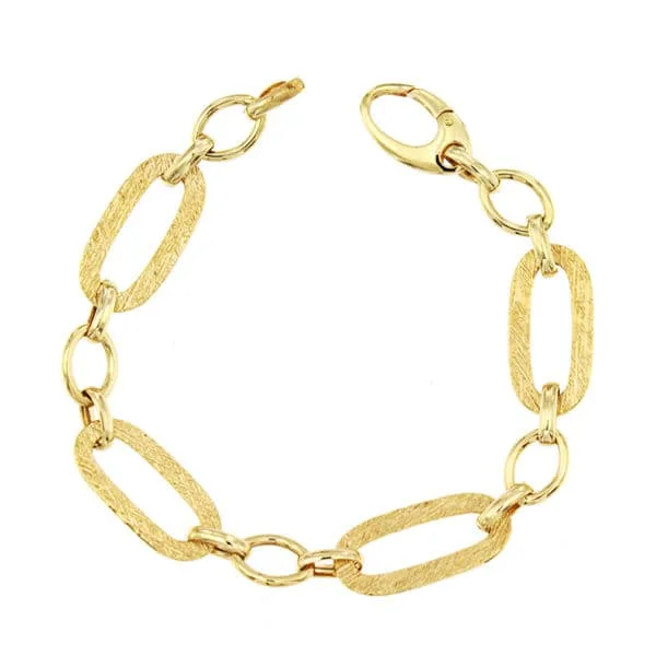 18K PULSERA ORO AMARILLO ESLABONES HUECOS LONGITUD TOTAL 19.5 CM