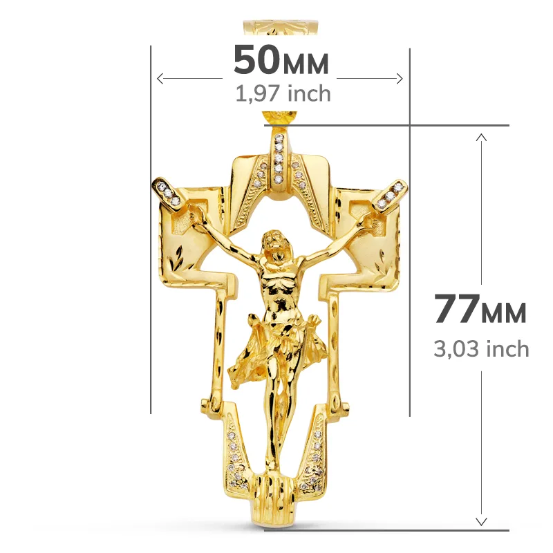 18K COLGANTE CRISTO CRUZ. 77X50 MM — vista 2