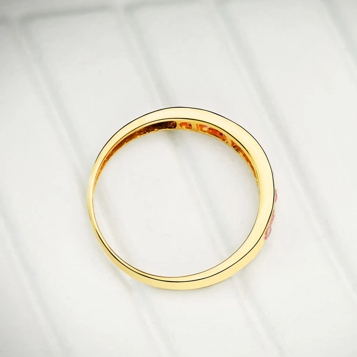 18K SORTIJA ORO AMARILLO 9 CIRCONITA VERDES. ANCHO CUERPO 3.5 MM — vista 2