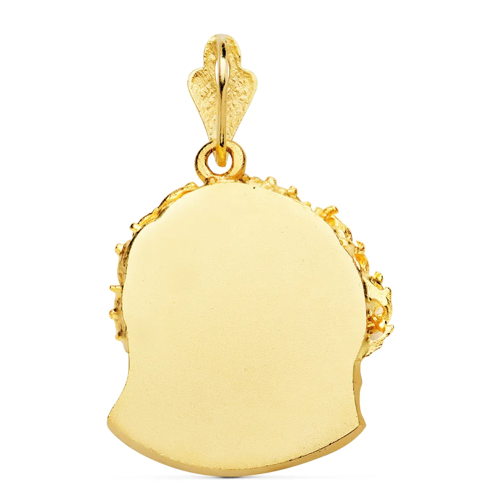 18K COLGANTE ORO AMARILLO CABEZA DE CRISTO DE MURILLO 25X24 MM — vista 2