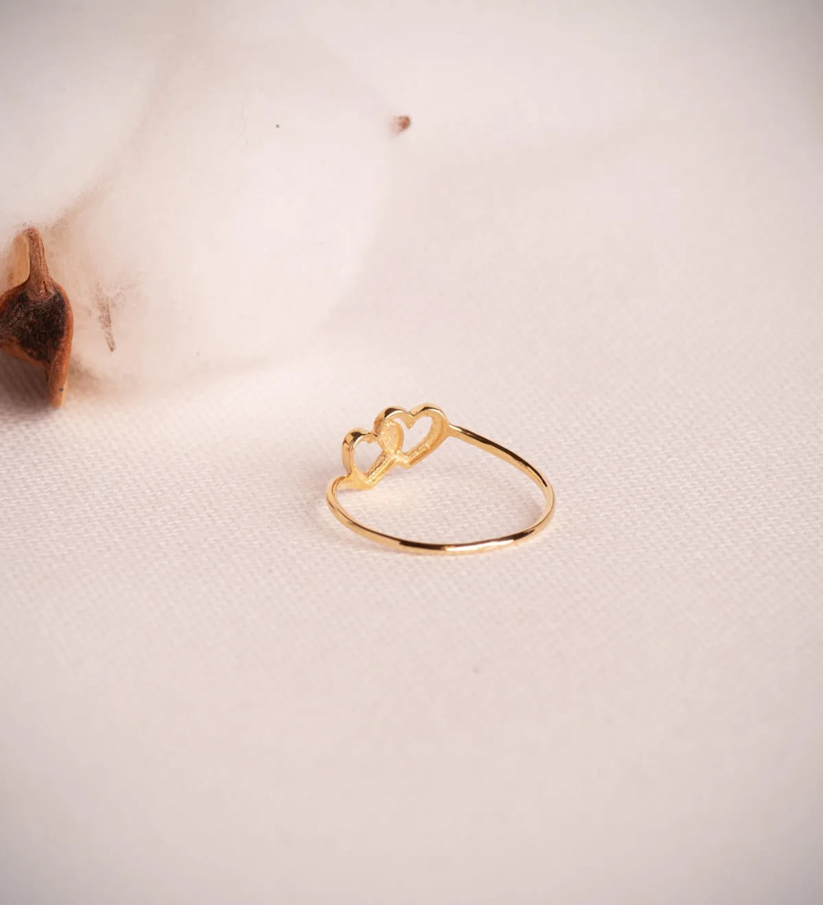 18K SORTIJA ORO AMARILLO CORAZONES ENTRELAZADOS. ANCHO: 7 MM — vista 3