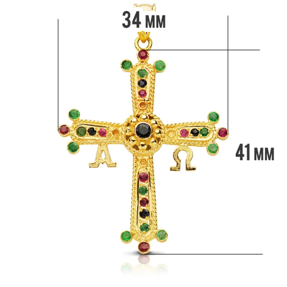 18K CRUZ DE COVADONGA O VICTORIA  ORO AMARILLO GRANDE 40X34 MM — vista 3
