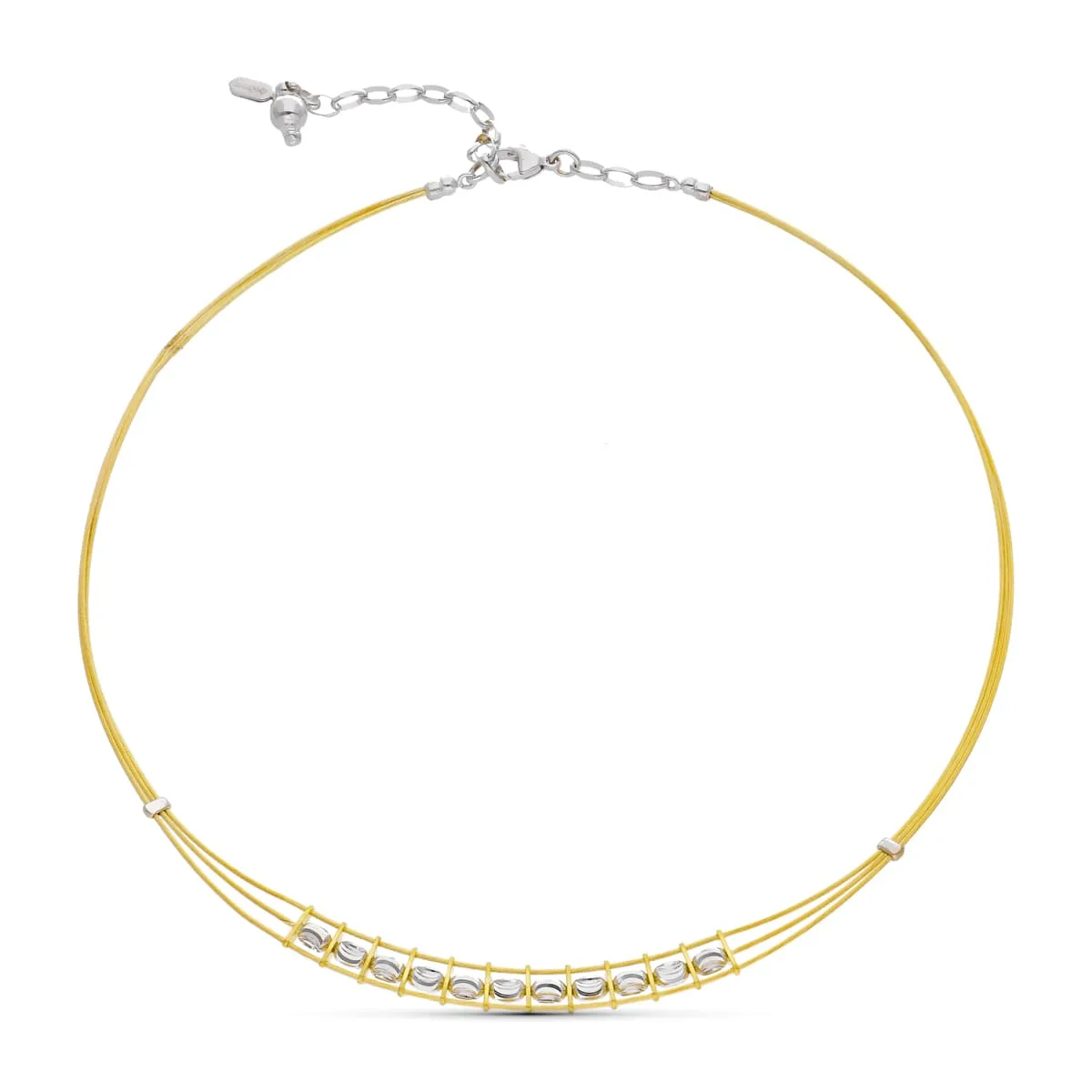 18K GARGANTILLA ORO BICOLOR HILOS