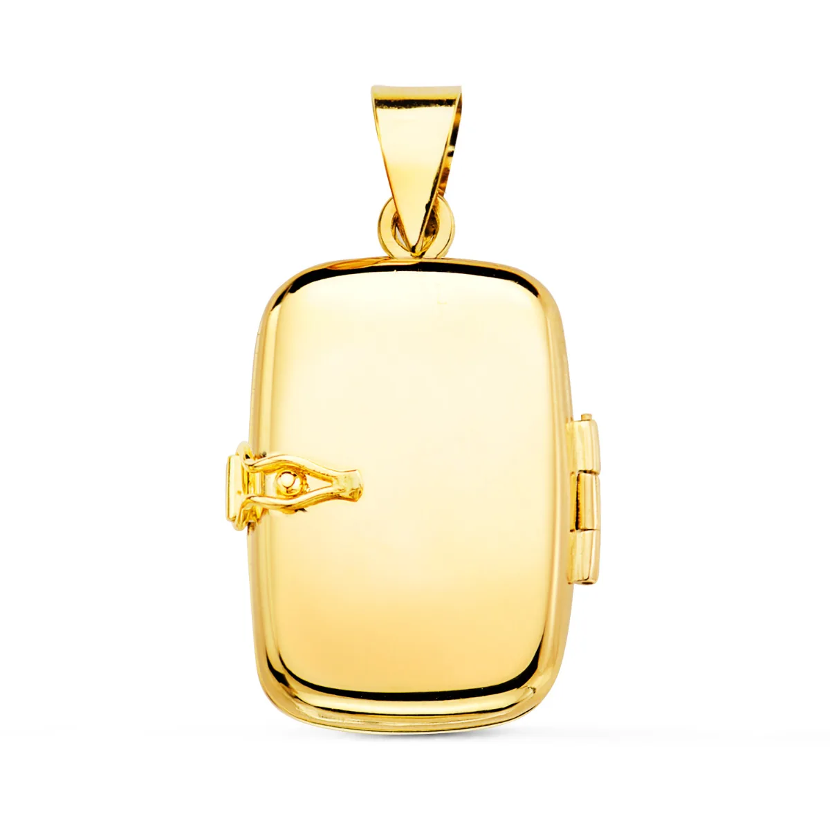 18K COLGANTE ORO AMARILLO GUARDAPELO DIJE  PORTAFOTOS  OVAL LISO 25X20 MM — vista 2