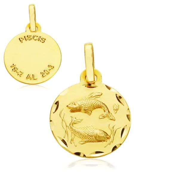 18K HOROSCOPO ORO AMARILLO PISCIS 13 MM