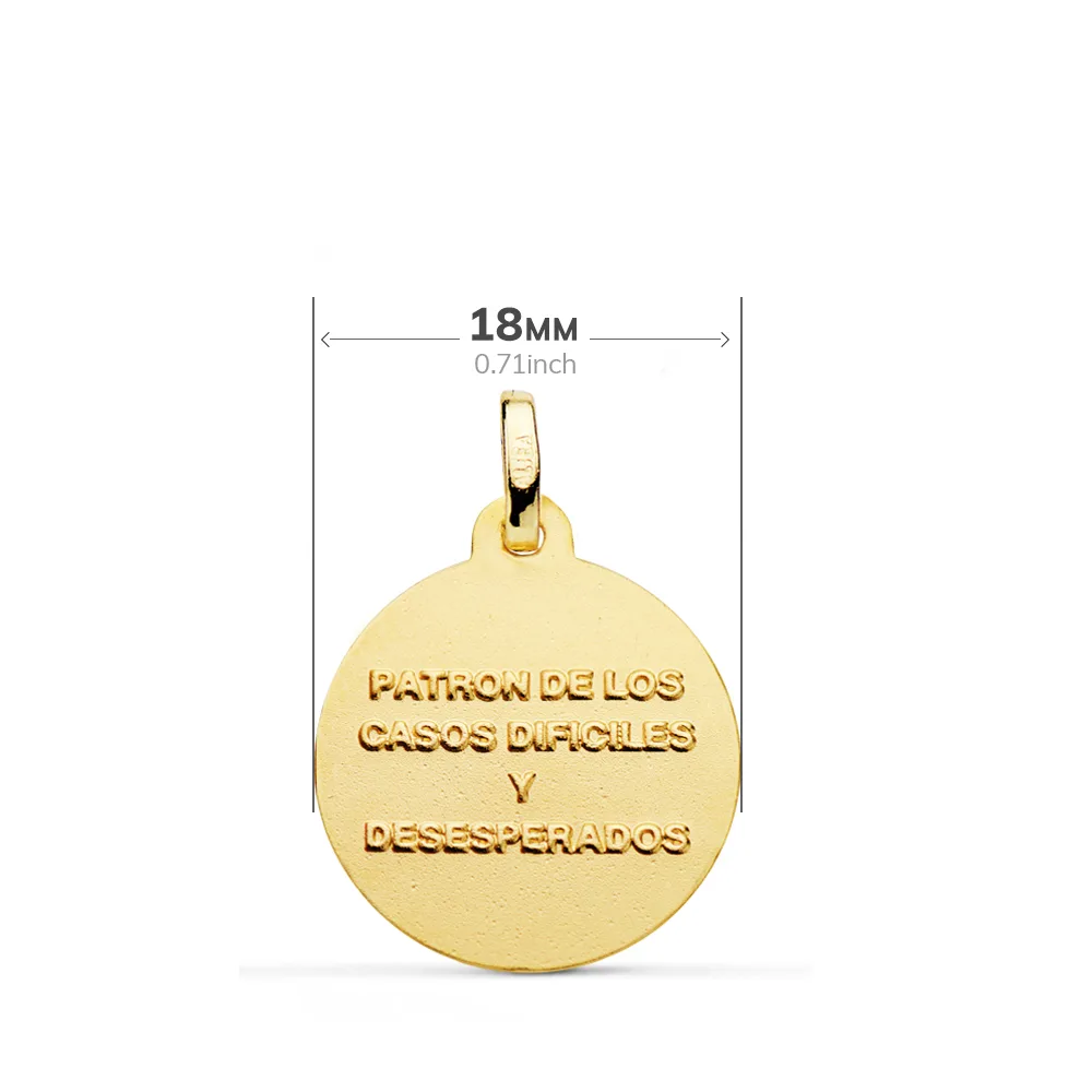 18K MEDALLA ORO AMARILLO SAN JUDAS TADEO BISEL 18 MM — vista 2