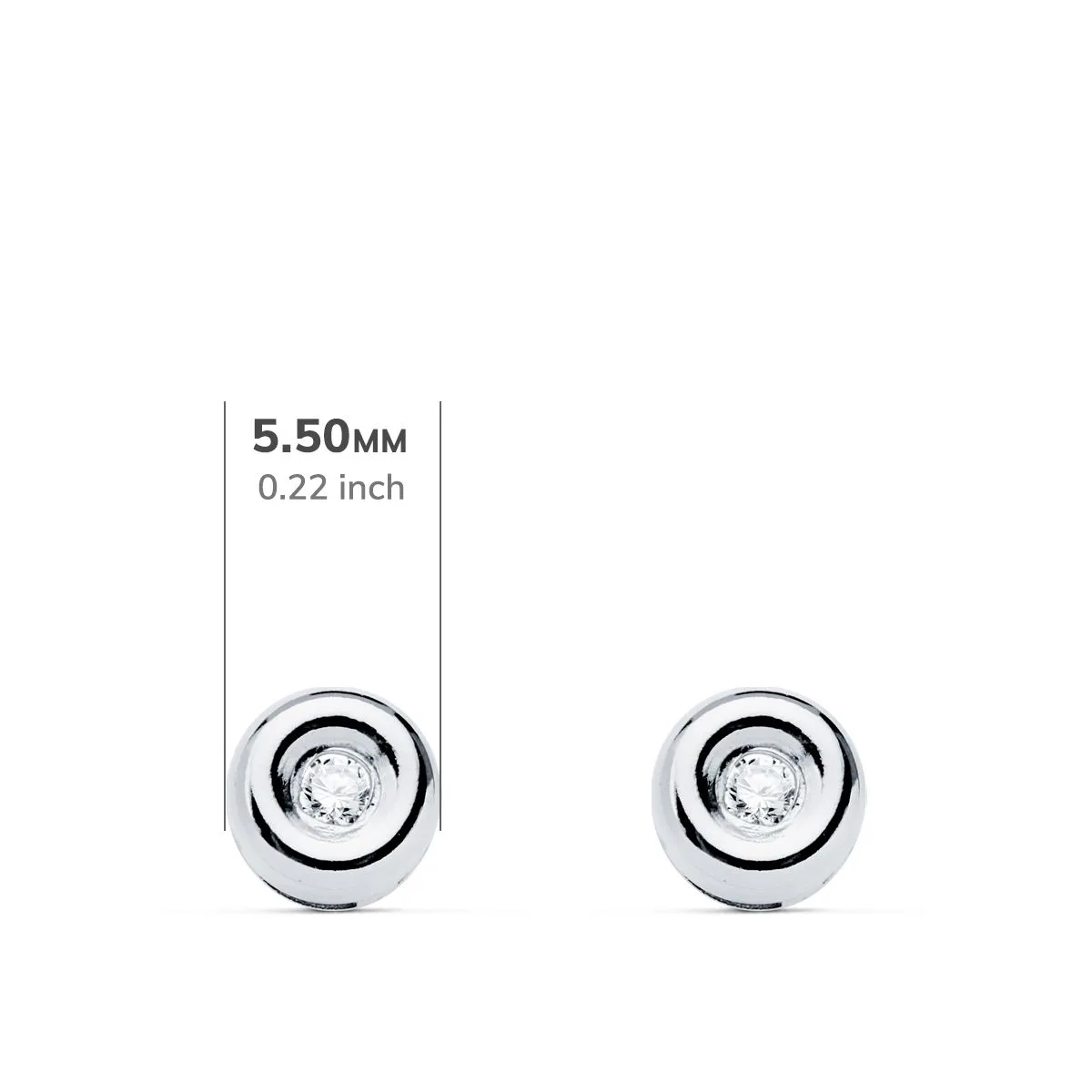 18K PENDIENTES CHATON ORO BLANCO DIAMANTES LABORATORIO 0,040 QTS VS2-G. MEDIDA: 5,5 X 5,5 MM. CIERRE PRESION — vista 2