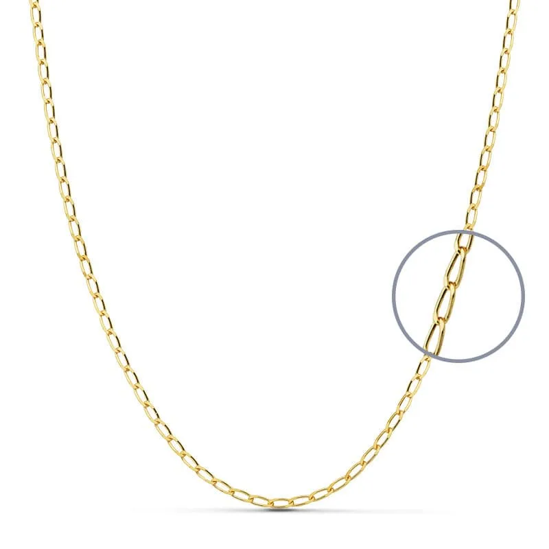 18K CADENA ORO AMARILLO MACIZA BILBAO 50CM 2 MM