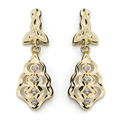 9K PENDIENTES ORO AMARILLO CUBANAS CIRCONITA 27X9 MM CIERRE CATALAN