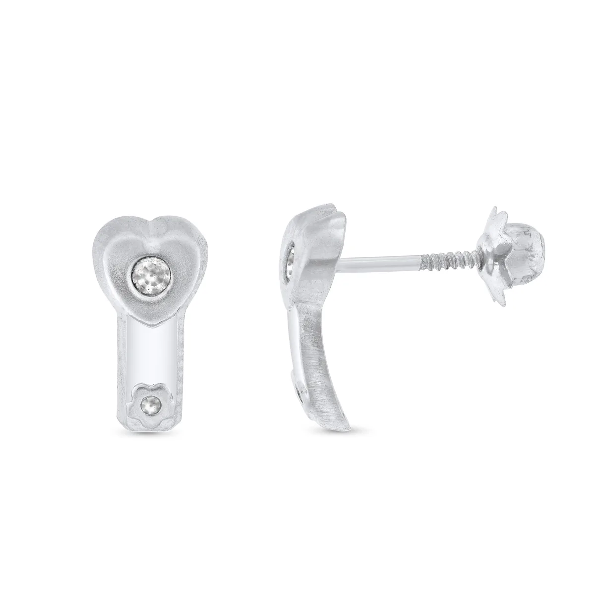 18K PENDIENTES ORO AMARILLO CORAZON 11X5 MM CIERRE TUERCA