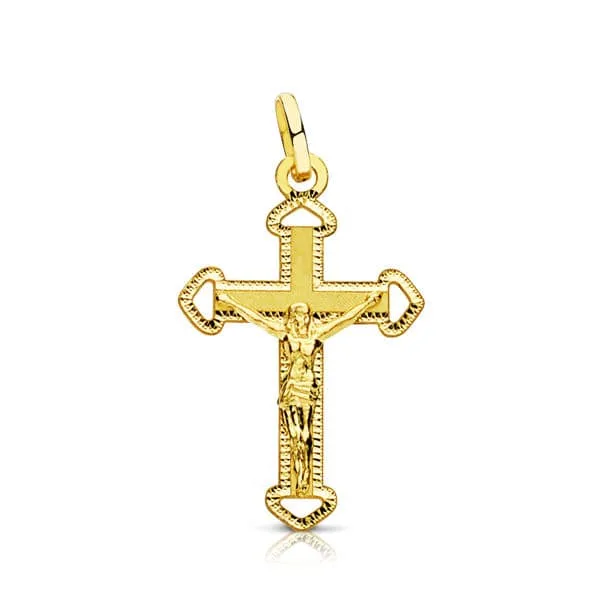 18K CRUZ ORO AMARILLO CON CRISTO. 23X14 MM