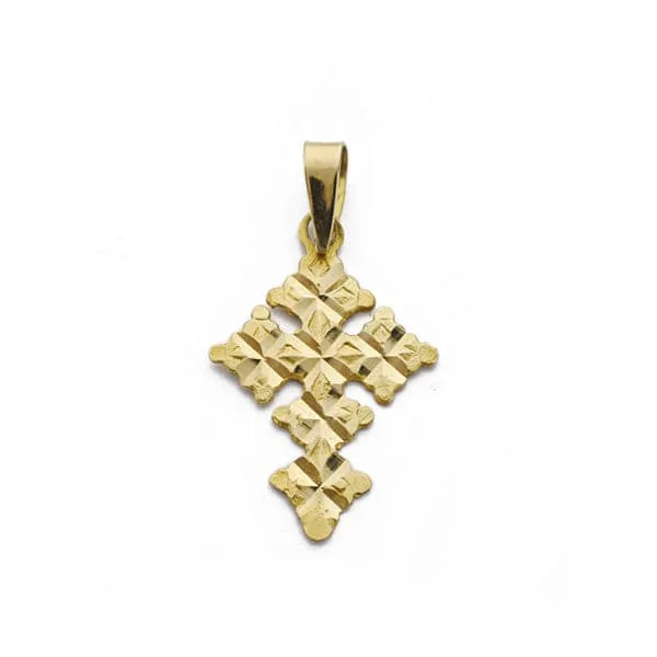 18K GOLGANTE ORO AMARILLO CRUZ CANJAYAR  23 X 16 MM