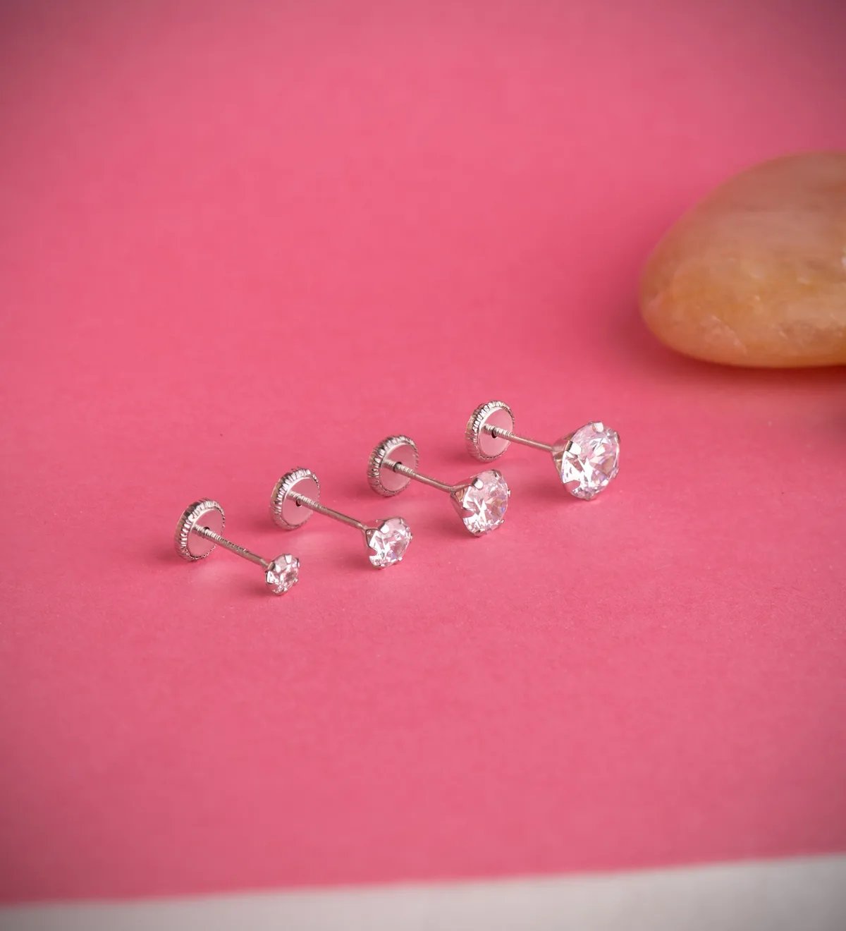 18K PENDIENTES ORO BLANCO 6 GARRAS CON CIRCONITA. ANCHO: 3 MM CIERRE TUERCA — vista 3