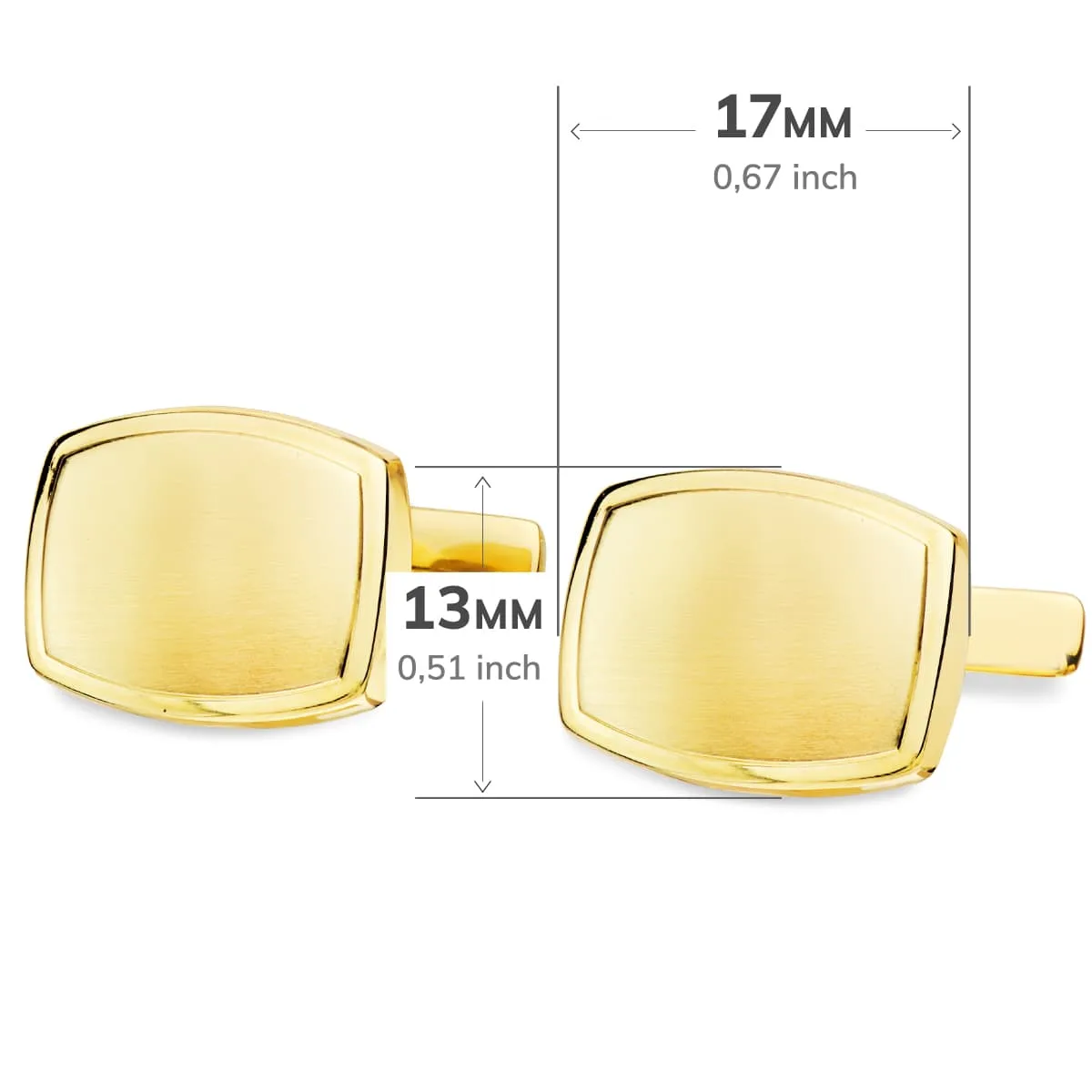 18K GEMELOS ORO AMARILLO TONEL MATE Y BRILLO 17X13 MM CIERRE RIGIDO OCSILANTE — vista 3