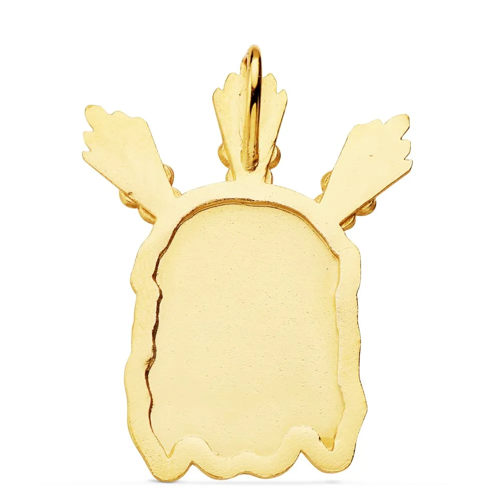 18K COLGANTE COLGANTE ORO AMARILLO CABEZA DE CRISTO  POTENCIAS 39X28 MM — vista 2